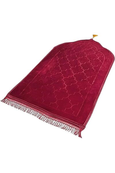 Fabienne Embossed Prayer Mat Anti-Slip Velvet Top Prayer Rug for Men Women Ei...
