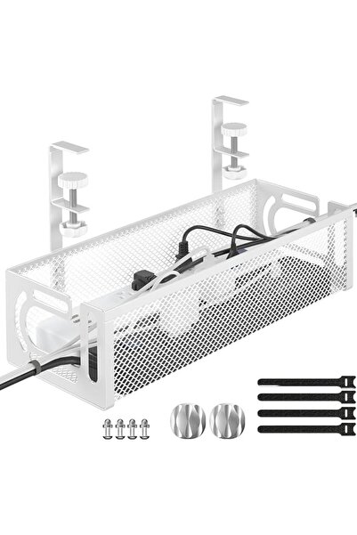 GENERAL Under Desk Cable Management Tray, 15.7'' No Drill Steel Desk Cable Or...