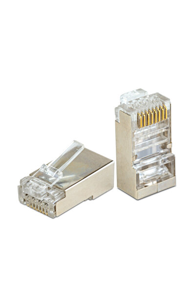 Alista Home Conector metalic RJ45 8P8C Pass-Through FTP CAT6 pentru cablu de ...