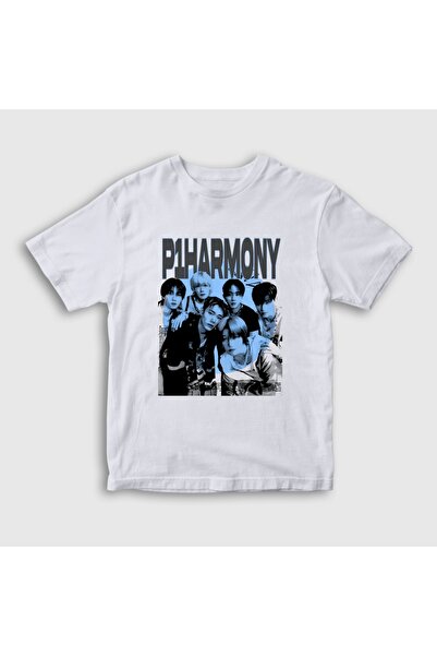 Presmono Unisex Kids White Poster K-Pop P1Harmony T-Shirt 620557Tt