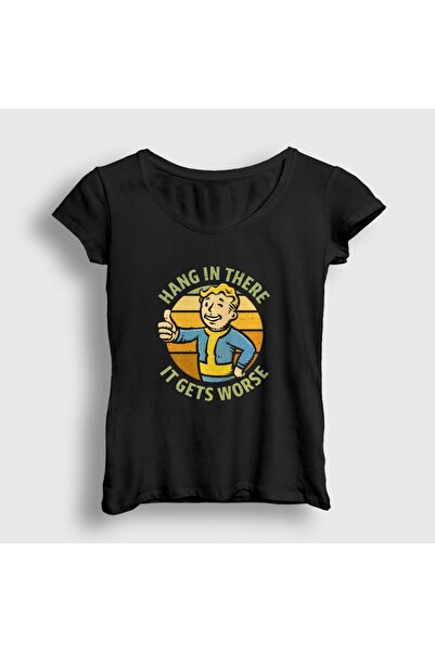 Presmono Women's Black Hang in There It Gets Worse Fallout T-Shirt 619887Tt