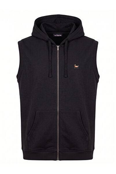 Les Canards Hooded Vest made of sweatshirt material, regular fit
