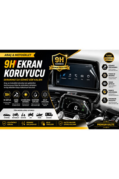 audi a3 gösterge 2025 9H Premium Araç Multimedya Ekran Koruyucu Cam | Çizilme ve Darbe Koruması | HD Şeffaf | Kolay Montaj