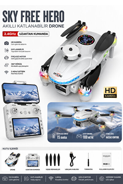 TECHNOMEN HD Kameralı Katlanabilir Drone Ekranlı Kumandalı – Canlı Görüntü, 3...