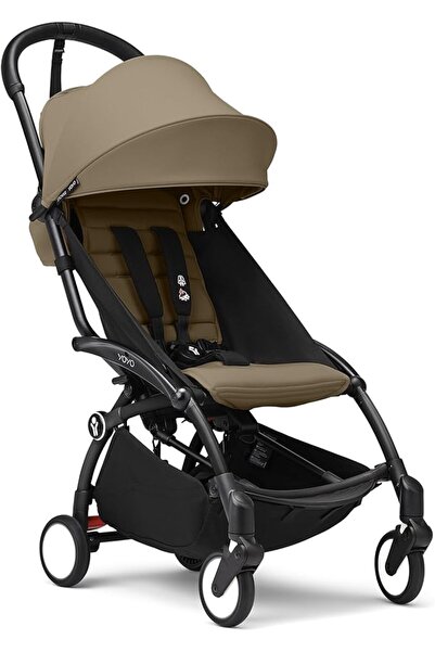 Stokke عربة أطفال YOYO3 من 6 أشهر فصاعداً - تتضمن هيكل أسود/وسادة مقعد حجرية ...