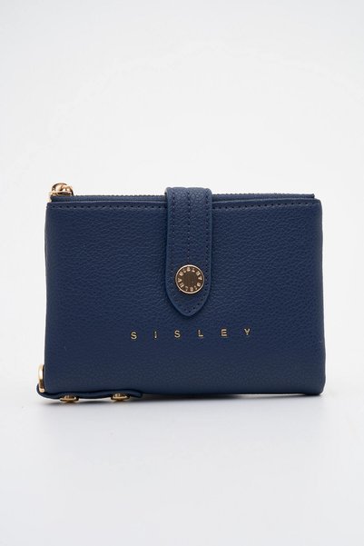 Sisley محفظة نسائية باللون الأزرق الداكن SLY497