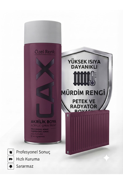 caxcolors CAX Isıya Dayanıklı Petek ve Radyatör Akrilik Sprey Boya 400ml - Hı...