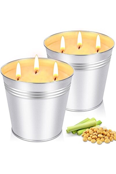 Yelajoy Citronella Candles Outdoor Indoor,3-Wicks Natural Organic Lemongrass ...