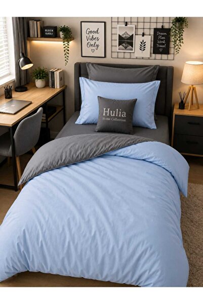 hulia home Elastic Sheet Duvet Cover Set Single Size Double-Sided Soft Textur...
