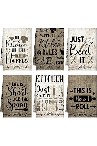 Bencailor 6 Pcs Home Kitchen Towels Decorative Sets Dish Towels Absorbent Fas...