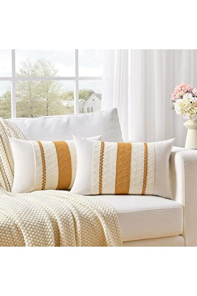 Fancy Homi Set of 2 Dusty Blue Vintage Lumbar Decorative Throw Pillow Covers ...