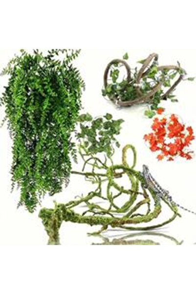 OEM 5 buc plante artificiale de viță de vie pentru decor de terariu, ramuri f...