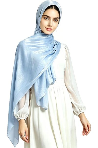 GENERAL Women Premium Hijab Head Scarf Lightweight Shimmer Scarves Crepe Wedd...