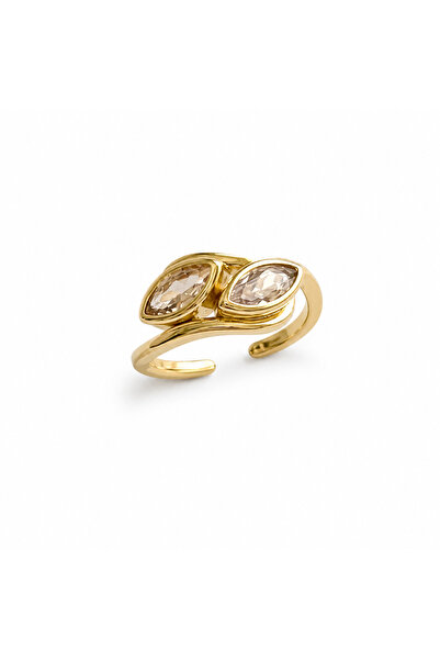 Venus Design Steel 2 Stone Pinky Ring (Adjustable)