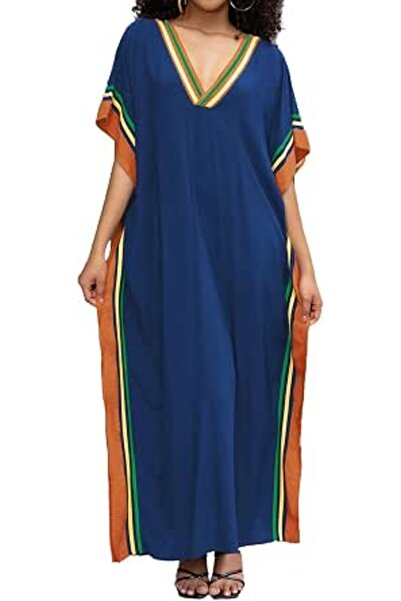 GENERAL Women Caftan Roomy Loungewear Nightgown Beach Dress Cover Ups Robe Sa...