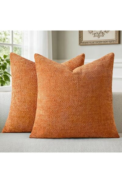 a moment Light Green Chenille Cushion Cover Throw Pillow Covers 45 x 45 CM Pa...