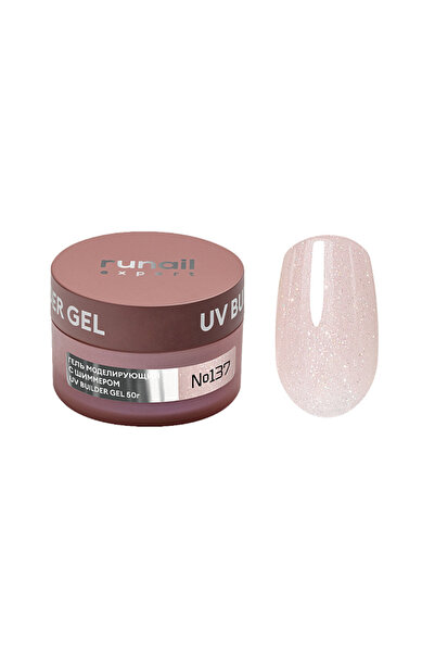 RUNAIL Parıltılı Yarı Şeffaf Nude Pembe Expert Protez Tırnak Jeli Kamuflaj Shimmer UV Gel 50Gr. 137