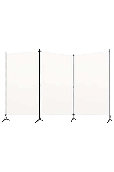 vidaxl Paravan cu 3 panouri, Alb, 260 x 180 cm, Textil