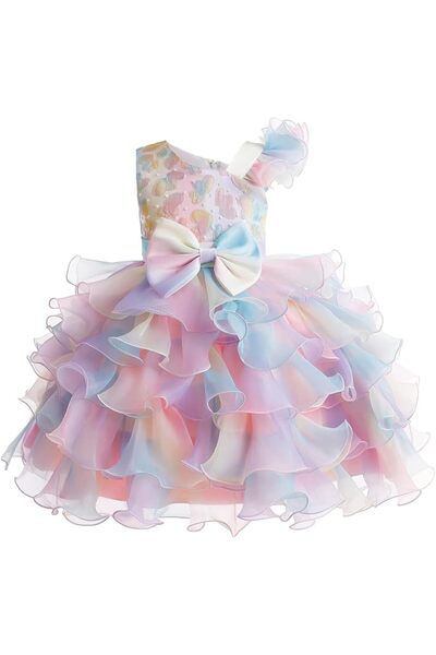 TERRIFI Girls Pageant Party Dress, Ruffle Flower Ball Gown with Sequins, Kids...
