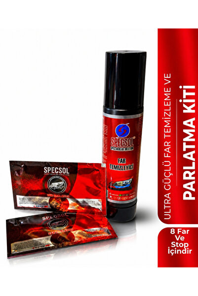 specsol Araba Far Temizleme Seti Stop Lambası Temizleme Seti Far Temizlik Set...
