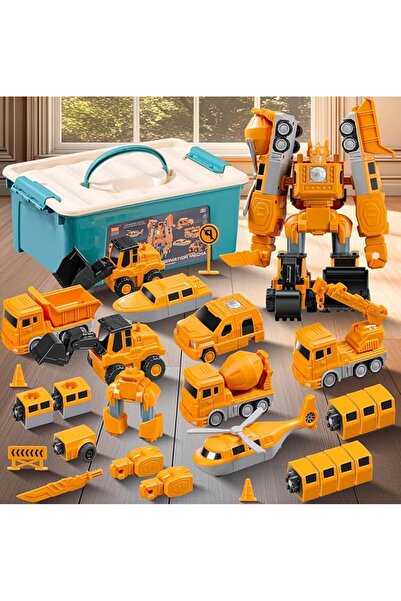 NALACAL Magnetic Transform Engineering Car, Assembled Cars, Construction Vehi...