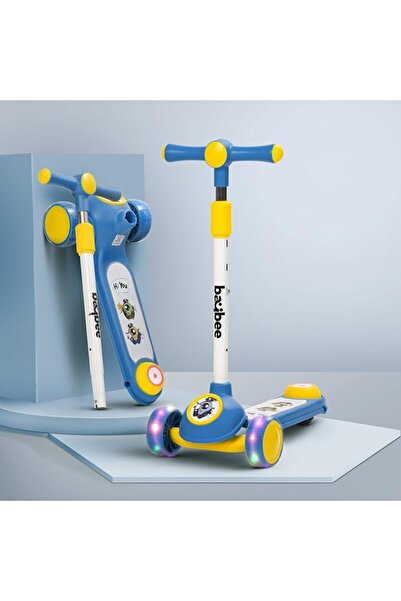 BAYBEE Sonic Skate Scooter for Kids, 3 Wheel Kids Scooter with 3 Height Adjus...