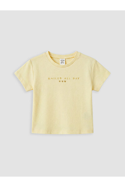 LC Waikiki Lcw Baby Yellow Printed Baby Girl T-Shirt