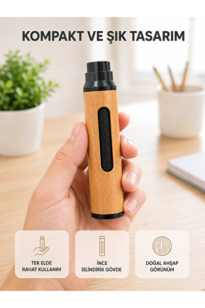 Lisinya Portable Smokeless Mini Ashtray with Wooden Look, Compact Design with...