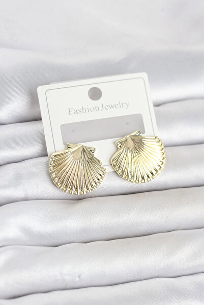 SORA GROUP Gold Color Brass Sea Shell Model Women's Earrings