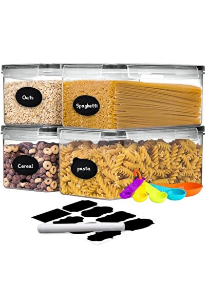 Generic 4PCS 3.2L /108 Oz Pantry Food Storage Containers with Lids Pantry, Pl...