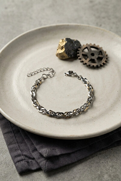 SORA GROUP 316L Steel Silver Color Rope Chain Model Men's Bracelet