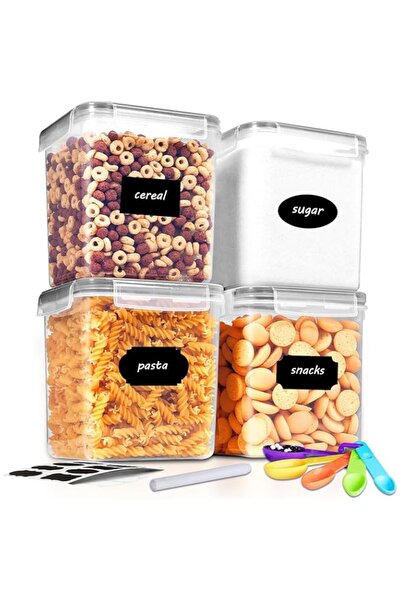 Generic Cereal & Dry Food Storage Containers with Lids,4 Pcs 5.2L Airtight Pl...