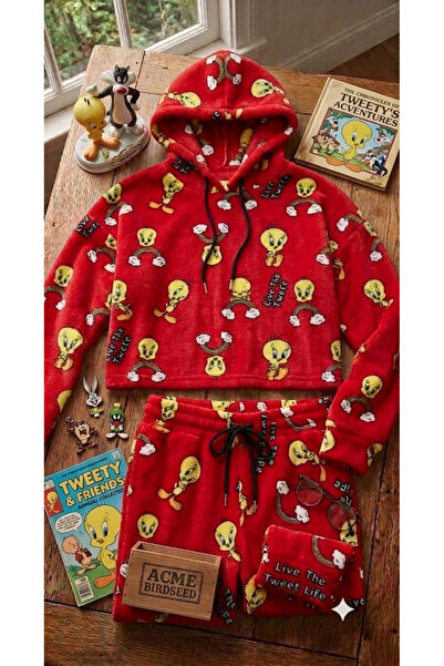 PEMBİŞ HOMEWEAR Supersoft Hooded Fleece Pajama Set