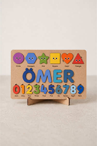 Runc Design Kişiye Özel İsimli Ahşap Eğitici Puzzle | Montessori Oyuncak | Ha...