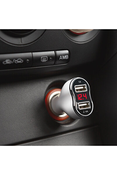 Alista Home Φορτιστής αυτοκινήτου 2 USB 12-24V με βολτόμετρο και οθόνη LED 2....