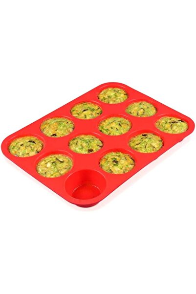 Generic U-HOOME 12 Cup Silicone Muffin Pan and Spatula for Muffin Tins, Non-S...