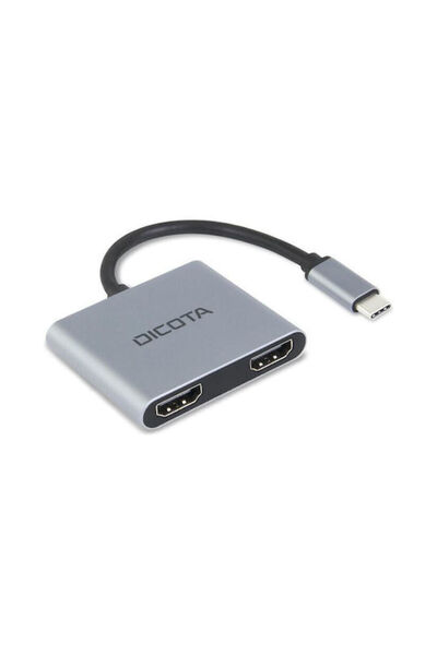 Dicota Σταθμός σύνδεσης USB-C με HDMI 4K, PD και υποστήριξη για 2 οθόνες, Γκρ...