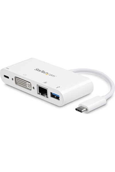 startech Σταθμός σύνδεσης USB-C με PD και Ethernet, Λευκό (DKT30CDVPD)