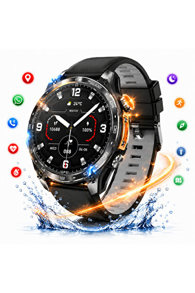 IBESPHERE Smartwatch Premium, 1,43" AMOLED, GPS και χάρτες εκτός σύνδεσης, δι...