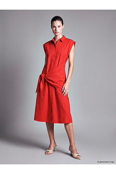 LC Waikiki Quality Pieces from Çelebi Store 100% Cotton Shirt Dress with Scar...
