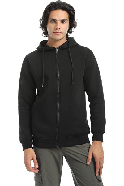 andora Mens Zipper Closure Fleeced Hoodie Sweatshirt