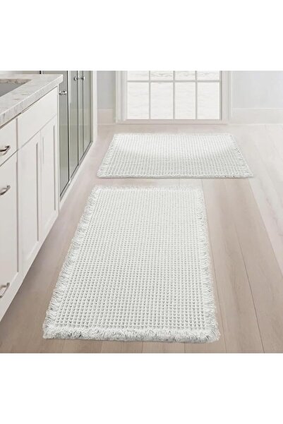 Tazweeq 2-Pack Waffle Bath Mats, Super Absorbent & Quick Dry, Non-Slip Boho S...
