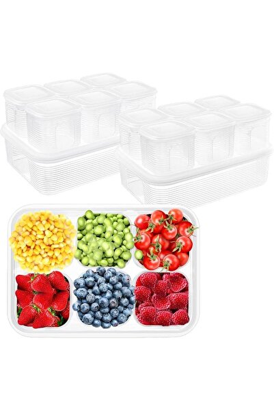KASTWAVE Airtight Food Storage Containers with Divided Compartments for Salad...