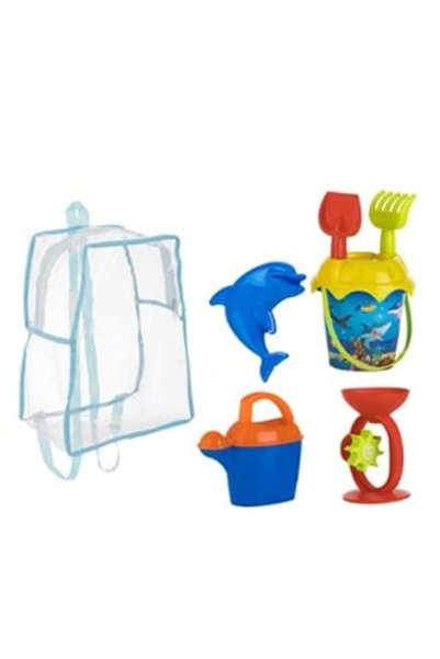 OEM Set Rucsac cu Galeata Delfin & 5 Accesorii pentru Plaja