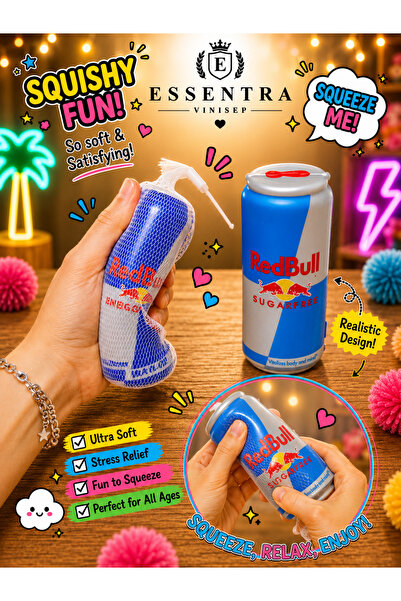 vinisep Squishy Oyuncak – Yumuşak Sıkılabilir Stres Oyuncağı Red Bull Kutusu ...
