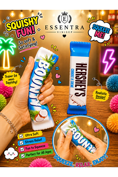 vinisep Squishy Oyuncak – Yumuşak Sıkılabilir Stres Oyuncağı Çikolata Tasarım...