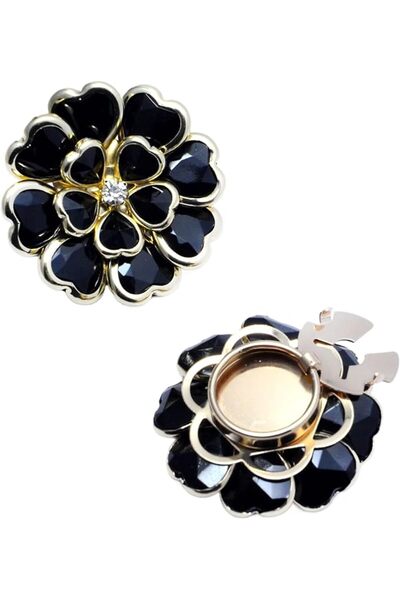 GENERAL Set of 2 Bronze Flower Cufflinks Decorative 5 Petals Cufflinks Seamle...