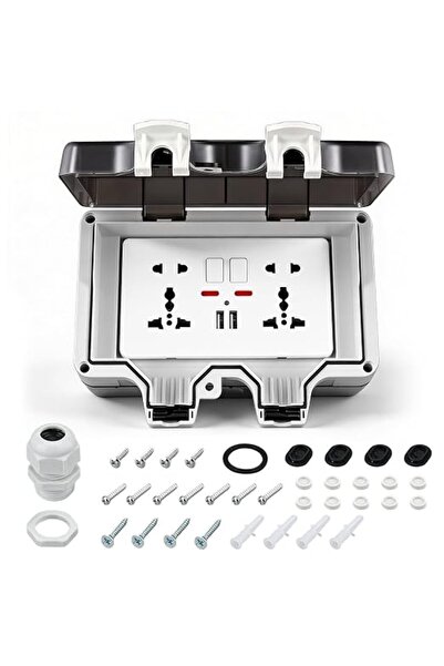 GENERAL Outdoor Waterproof Outlet, Double Outdoor Socket with Cover, IP66 Wat...