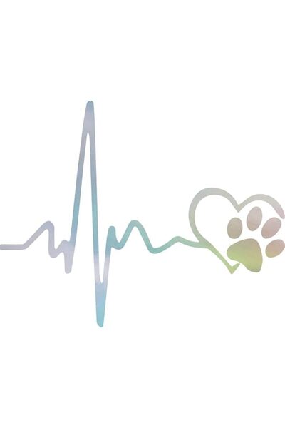Tazweeq Funny Heartbeat Love Dog Footprints Car Stickers and Decals, Waterpro...