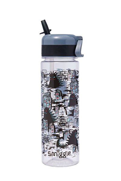 SMIGGLE Bright Eyes Plastic Water Bottle 650 ml Gray 457627